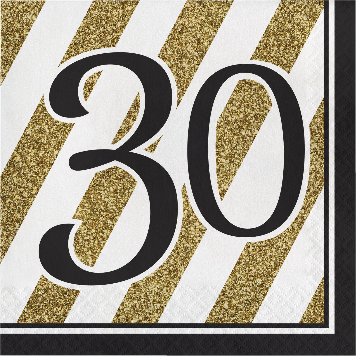 Black &amp; Gold - &quot;30&quot; Luncheon Napkin 16ct