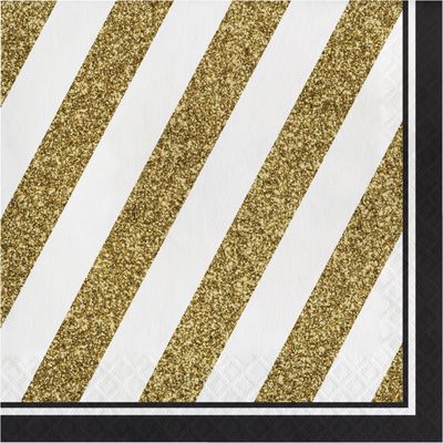 Black &amp; Gold - Luncheon Napkin 16ct