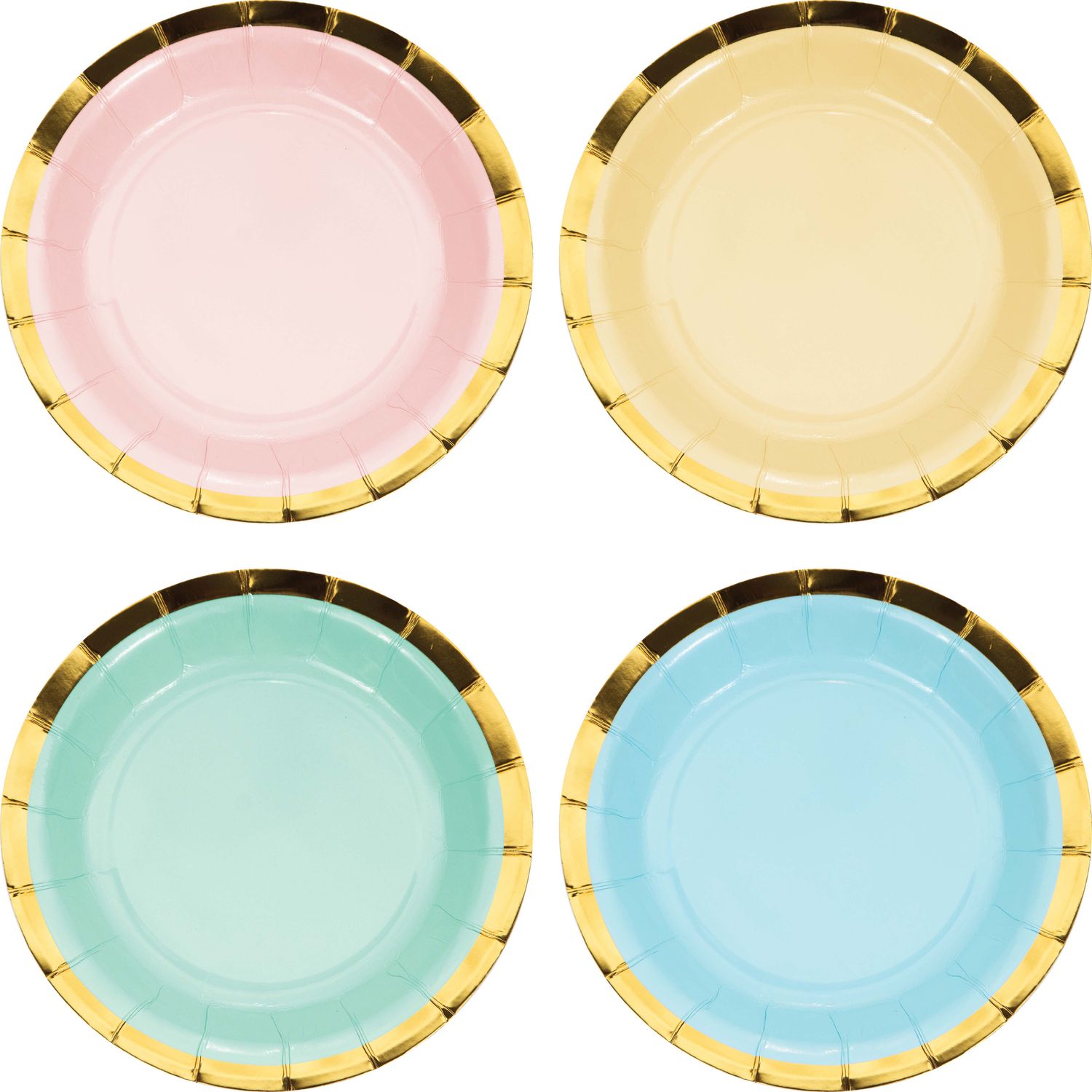 Pastel Celebrations - 7&quot; Dessert Plate Assorted 8ct