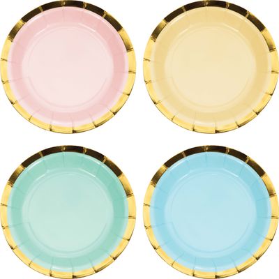 Pastel Celebrations - 7&quot; Dessert Plate Assorted 8ct