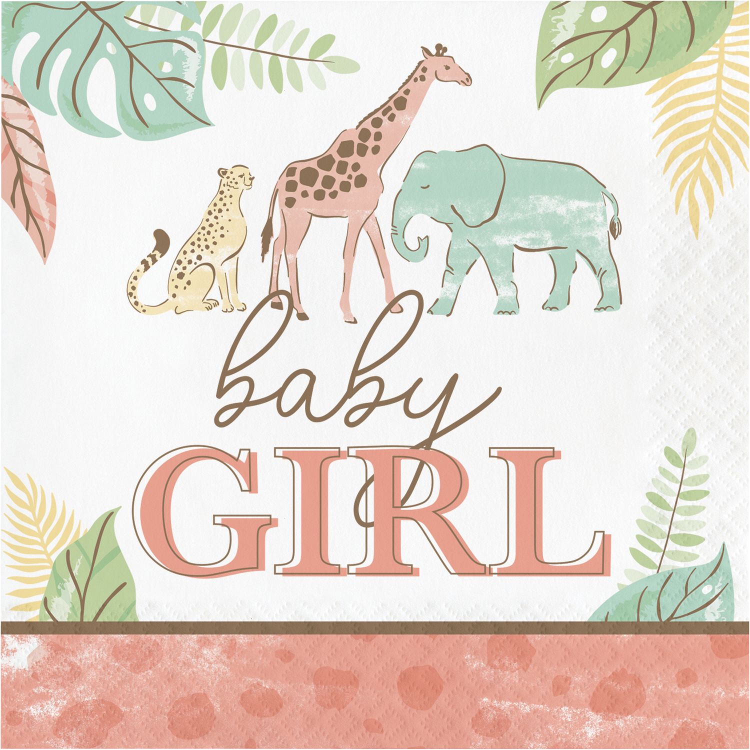 Safari Baby - &quot;Girl&quot; Lunch Napkin 16ct