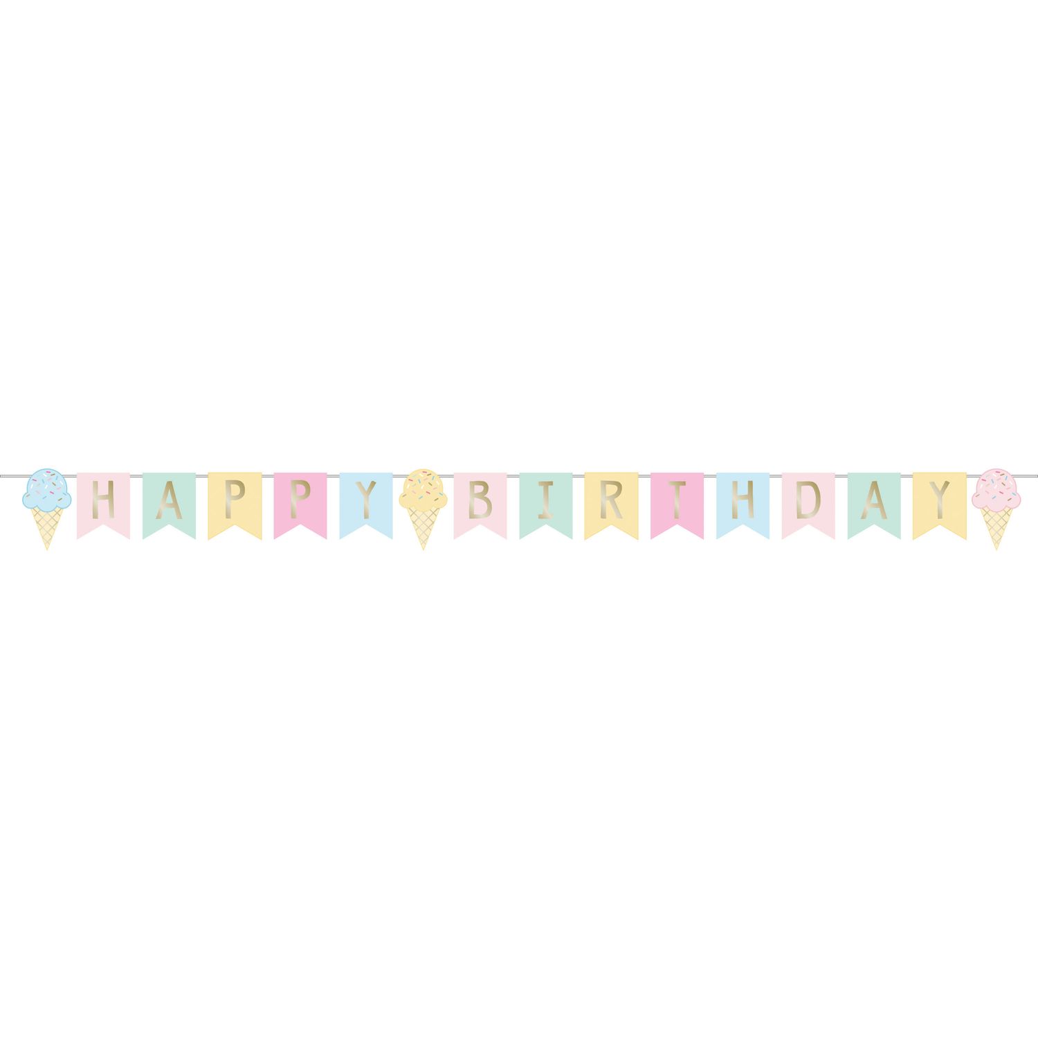 Ice Cream Party - Shaped Banner w/ Ribbon