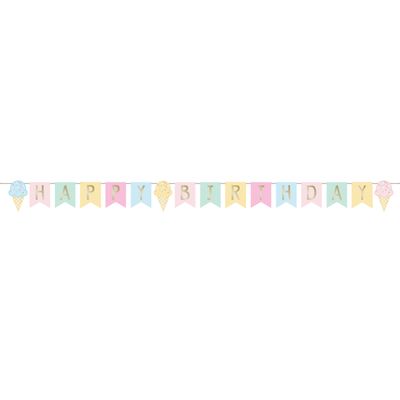 Ice Cream Party - Shaped Banner w/ Ribbon