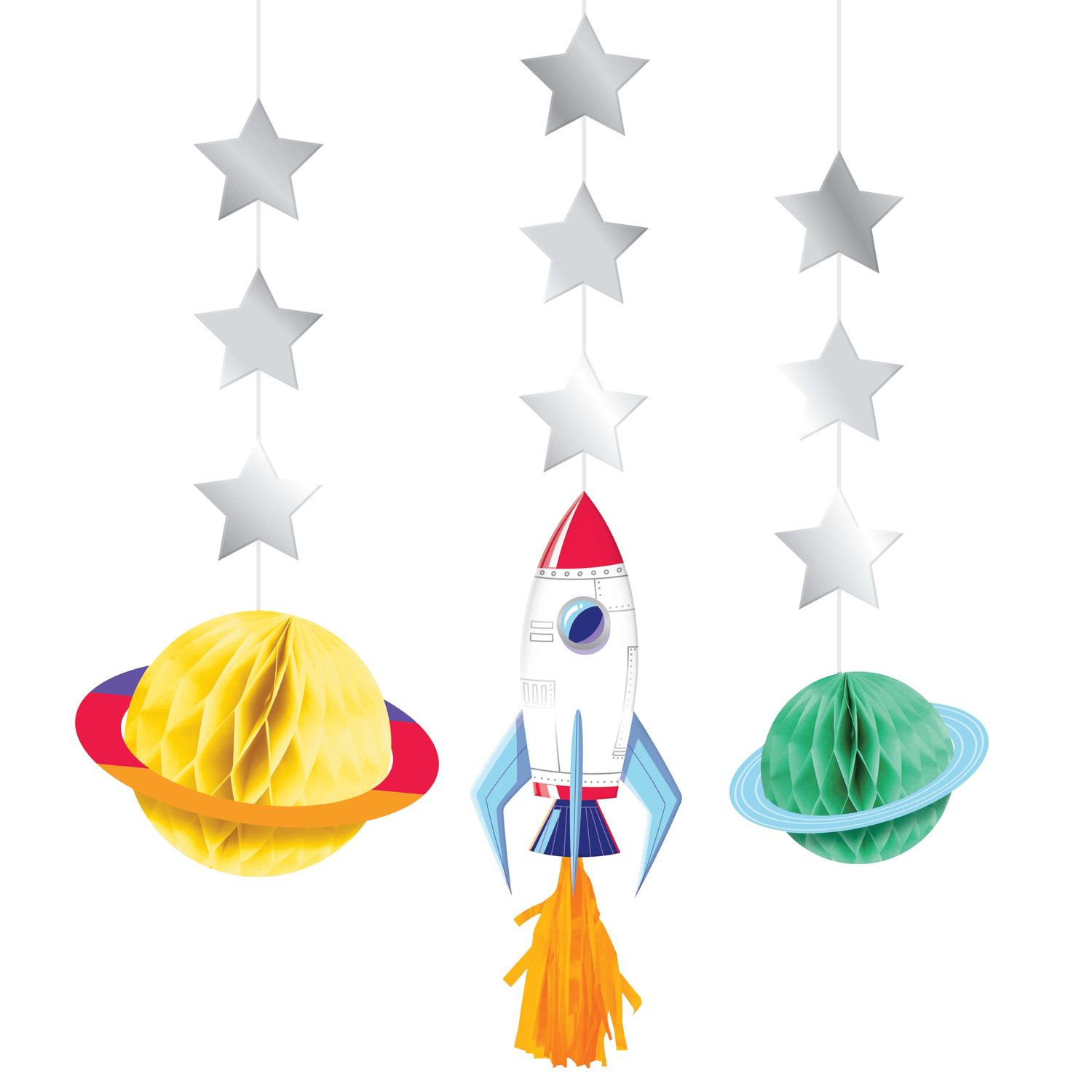 Space Adventures - Hanging Cutouts w/ Tassels 3ct