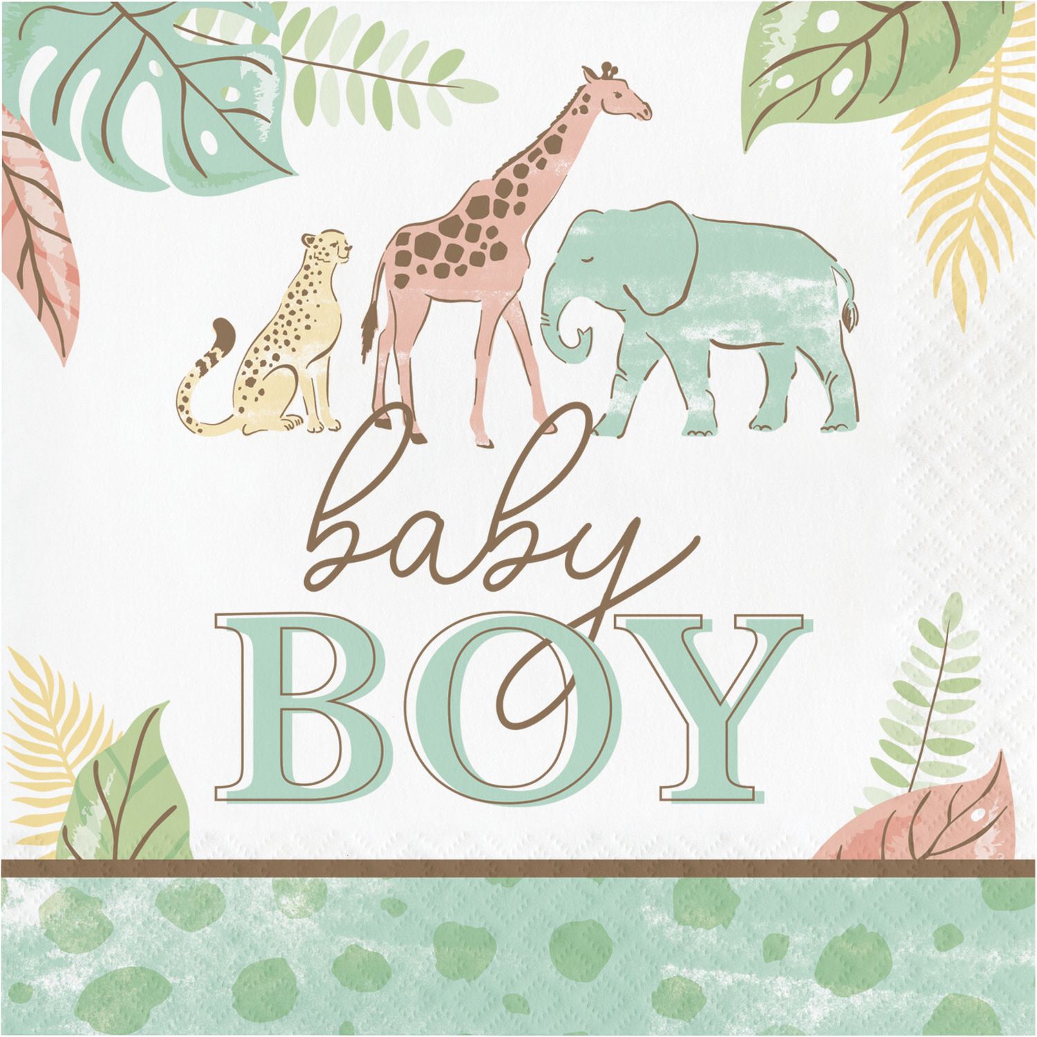 Safari Baby - &quot;Boy&quot; Lunch Napkin 16ct