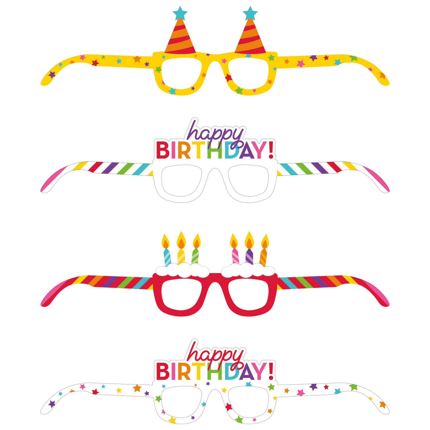 Birthday Decor - Paper Glasses 4ct
