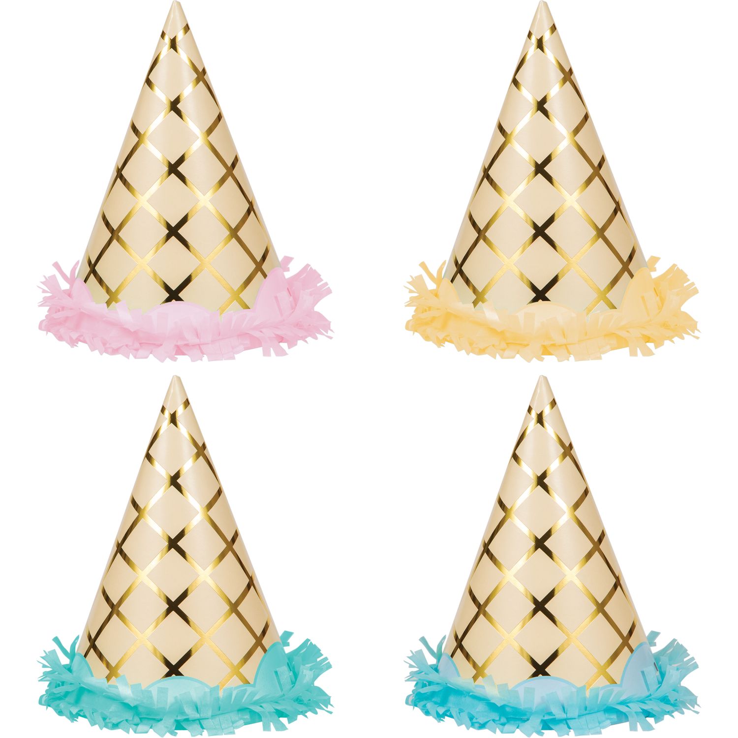 Ice Cream Party - Foil Fringe Hat 8ct