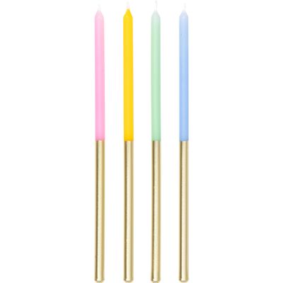 Pastel Gold Metallic Tall Candle 12ct