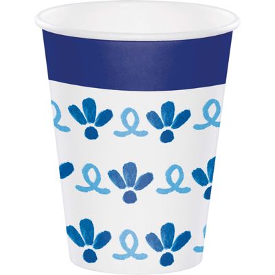 Blue Willow - Paper Cup 12oz. 8ct