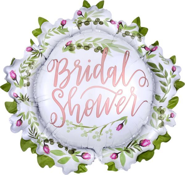 Love &amp; Leaves Bridal Shower - 30&quot; Helium Filled Foil Balloon, Ribbon