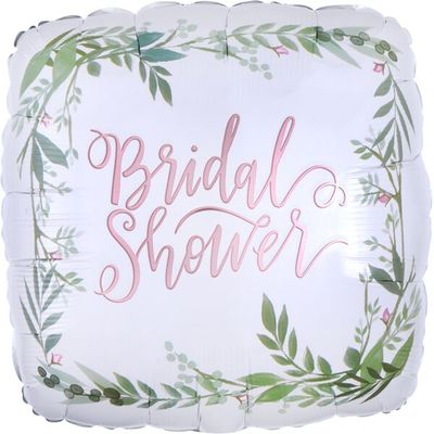 Love &amp; Leaves Bridal Shower - 17&quot; Helium Filled Foil Balloon, Ribbon