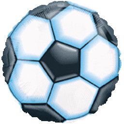 Soccer Ball - 18&quot; Helium Filled Foil Balloon, Ribbon