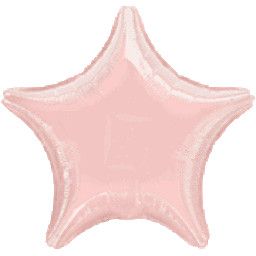 Pastel Pink  Star - 19&quot; Helium Filled Foil Balloon, Ribbon