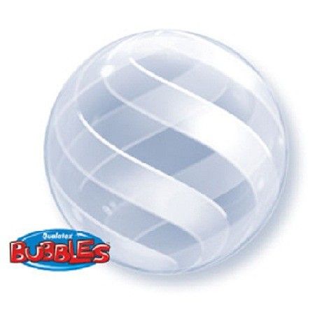 Swirl Deco - 20&quot; Helium Filled Bubble Shaped Balloon, Ribbon