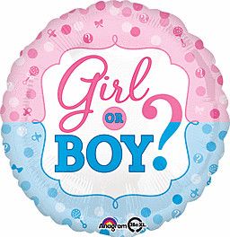 Gender Reveal - 17&quot; Helium Filled Foil Balloon, Ribbon