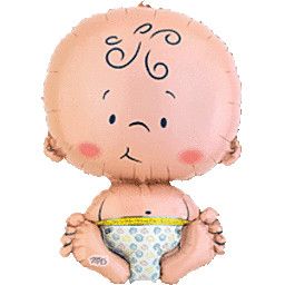 Welcome Baby - 24&quot; Helium Filled Foil Balloon, Ribbon
