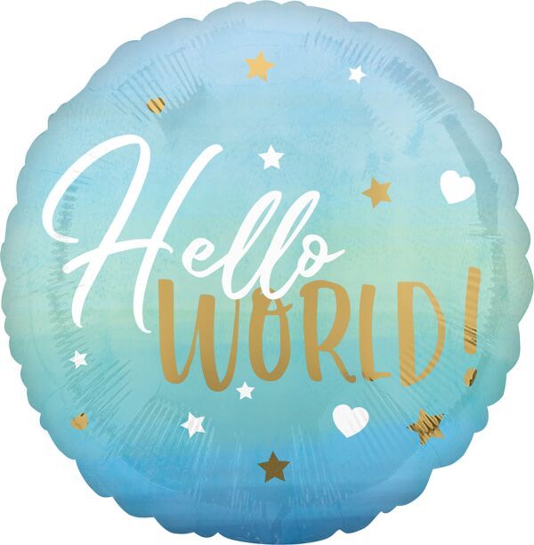 Blue Baby Boy - 17&quot; Helium Filled Foil Balloon, Ribbon