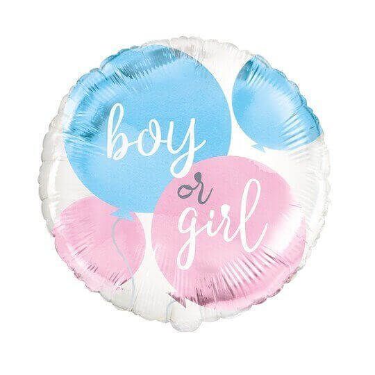 Gender Reveal Party - 18&quot; Helium Filled Foil Balloon, Ribbon
