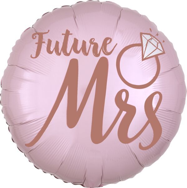Blush Wedding - 17&quot; Helium Filled Foil Balloon, Ribbon