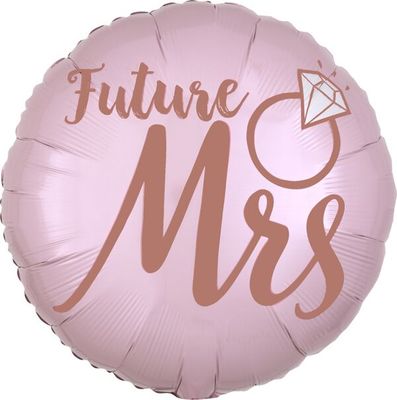 Blush Wedding - 17&quot; Helium Filled Foil Balloon, Ribbon