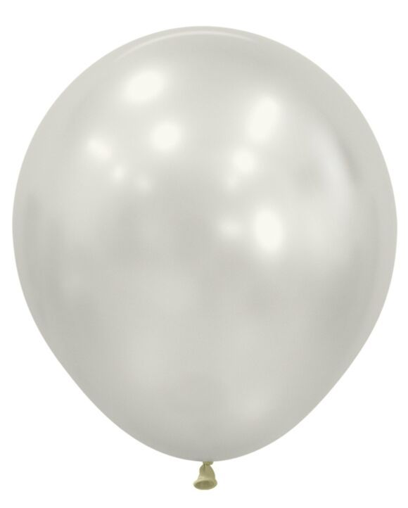 Silk Oyster White 18&quot; Latex Balloons - 25 Ct Bag