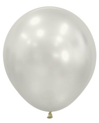 Silk Oyster White 18&quot; Latex Balloons - 25 Ct Bag