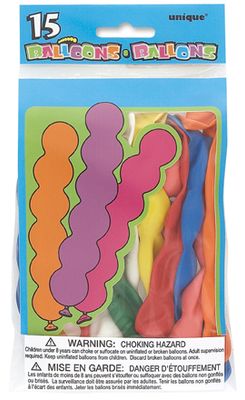 Squiggly Shaped Latex Balloons 15 Ct