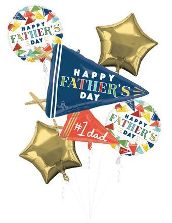 Bouquet HFD Varsity Dad Pennants - Helium Filled Foil Balloon, Ribbon