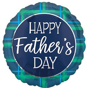 Happy Father&#39;s Day Checks - 17&quot; Helium Filled Foil Balloon, Ribbon