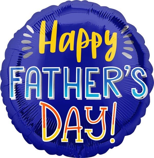 Happy Father&#39;s Day Doodles - 18&quot; Helium Filled Foil Balloon, Ribbon