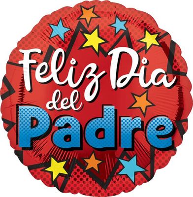 Feliz Dia Del Padre - 17&quot; Helium Filled Foil Balloon, Ribbon