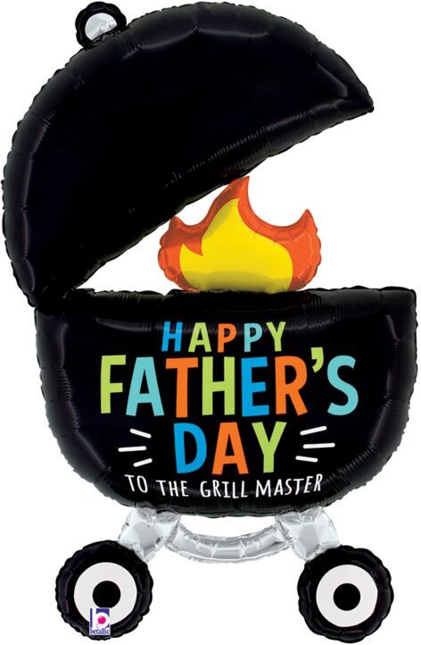 Father&#39;s Day Grill Master  - 34&quot; Helium Filled Foil Balloon, Ribbon