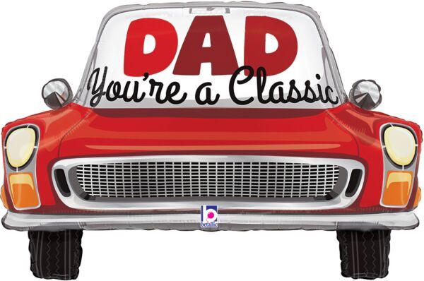 Classic Dad Car - 30&quot; Helium Filled Foil Balloon, Ribbon
