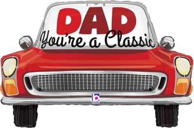 Classic Dad Car - 30&quot; Helium Filled Foil Balloon, Ribbon