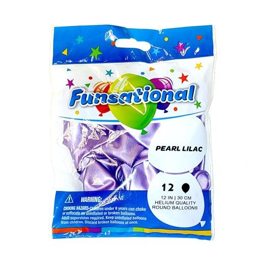 Funsational Pearl Lilac 12&quot; - , Count: 12 Ct