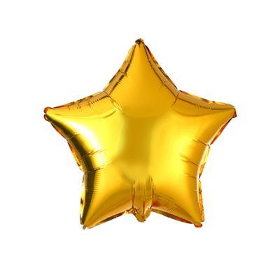 Metallic Gold  Star - 25&quot; Helium Filled Foil Balloon, Ribbon