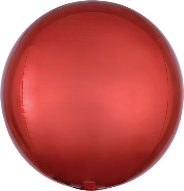 Orange Orbz - 15&quot; Helium Filled Foil Balloon, Ribbon