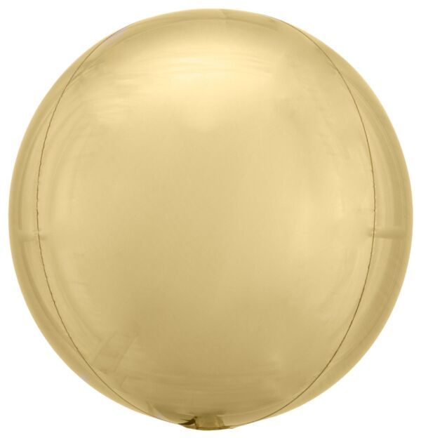 White Gold  Orbz - 15&quot; Helium Filled Foil Balloon, Ribbon