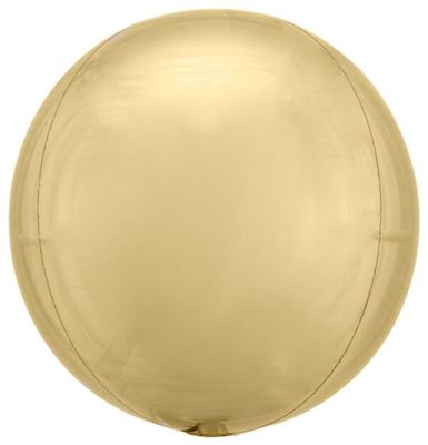 White Gold  Orbz - 15&quot; Helium Filled Foil Balloon, Ribbon