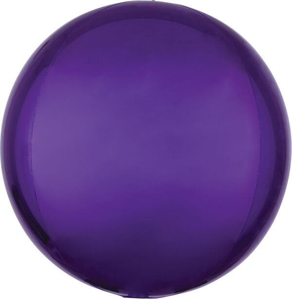 Purple Orbz - 15&quot; Helium Filled Foil Balloon, Ribbon