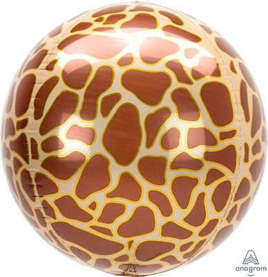 Giraffe Orbz - 15&quot; Helium Filled Foil Balloon, Ribbon