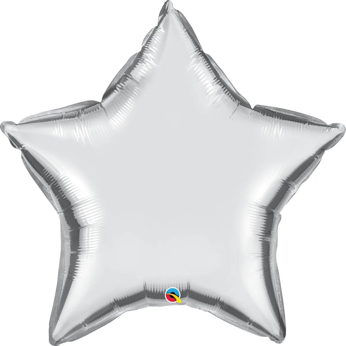 Metallic Silver Star - 36&quot; Helium Filled Foil Balloon, Ribbon