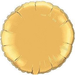 Metallic Gold Round - 36&quot; Helium Filled Foil Balloon, Ribbon