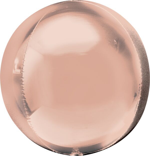 Rose Gold Orbz - 21&quot; Helium Filled Foil Balloon, Ribbon