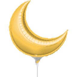 Gold  Crescent - 17&quot; Air Filled Foil Balloon