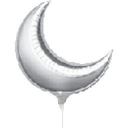 Silver Crescent - 17&quot; Air Filled Foil Balloon