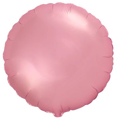 Chrome Light Pink Round - 18&quot; Helium Filled Foil Balloon, Ribbon