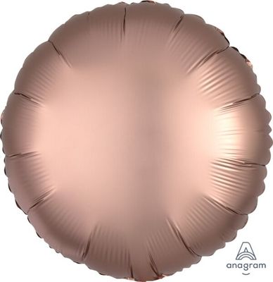 Luxe Rose Copper Round - 17&quot; Helium Filled Foil Balloon, Ribbon