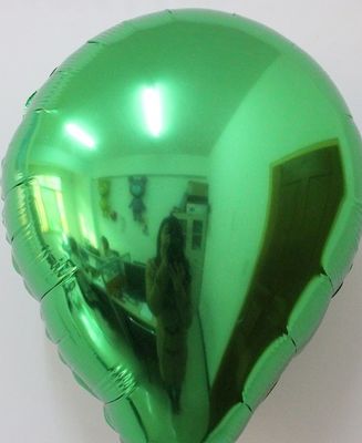 Metallic Green Latex Shape - 18&quot; Helium Filled Foil Balloon, Ribbon