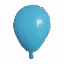 Matte Light Blue Latex Shape - 18&quot; Helium Filled Foil Balloon, Ribbon